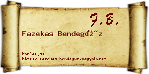 Fazekas Bendegúz névjegykártya